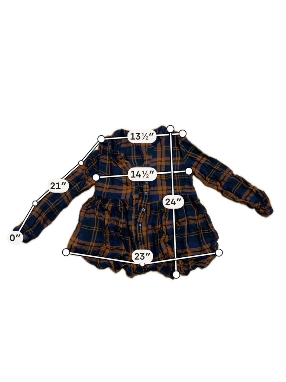 Altar’d State Plaid Babydoll Boho Peplum Top Size Small - Picture 7 of 7